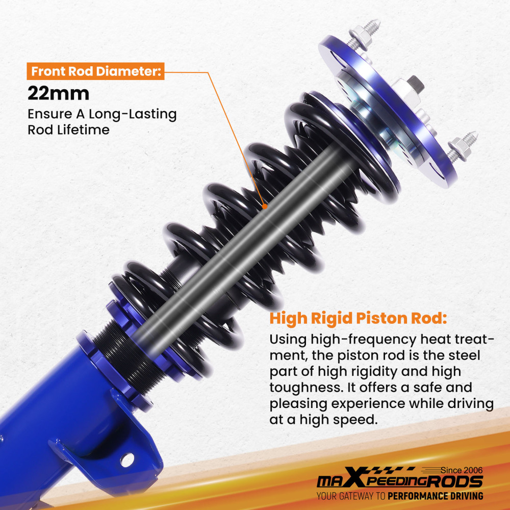 Kit ammortizzatori per auto Anteriore e Posteriore compatibile per BMW E46 Serie 3 1991-1998 318i 318tds Lowering Kit