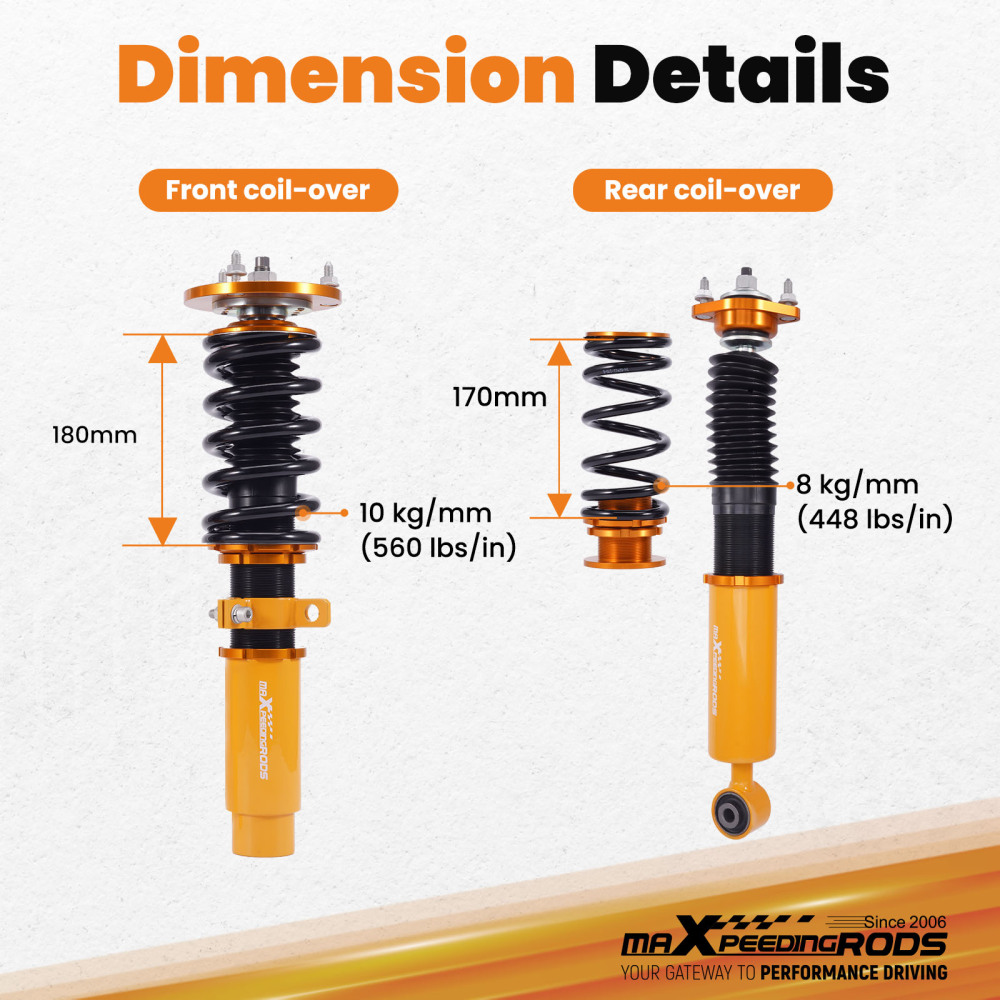 MaXpeedingrods COILOVER SUSPENSION Struts KIT compatible for BMW Z4 / E85 2002-2008