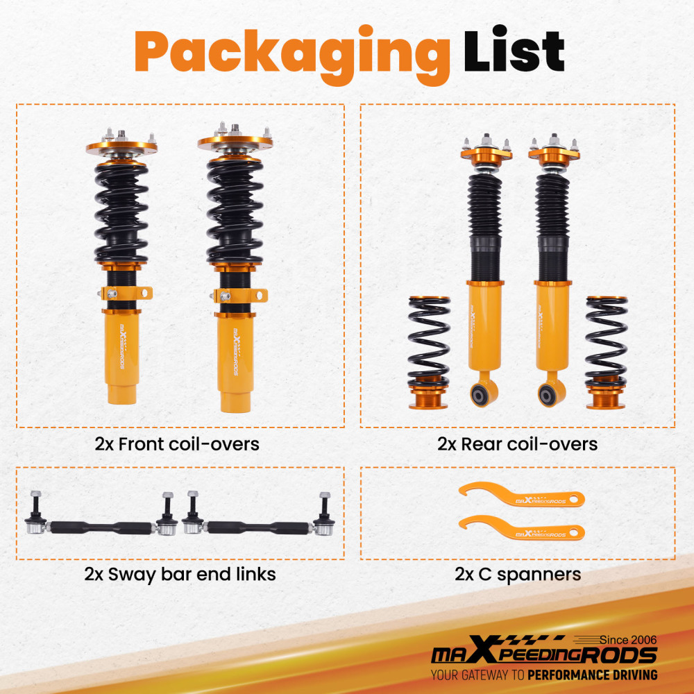 MaXpeedingrods COILOVER SUSPENSION Struts KIT compatible for BMW Z4 / E85 2002-2008