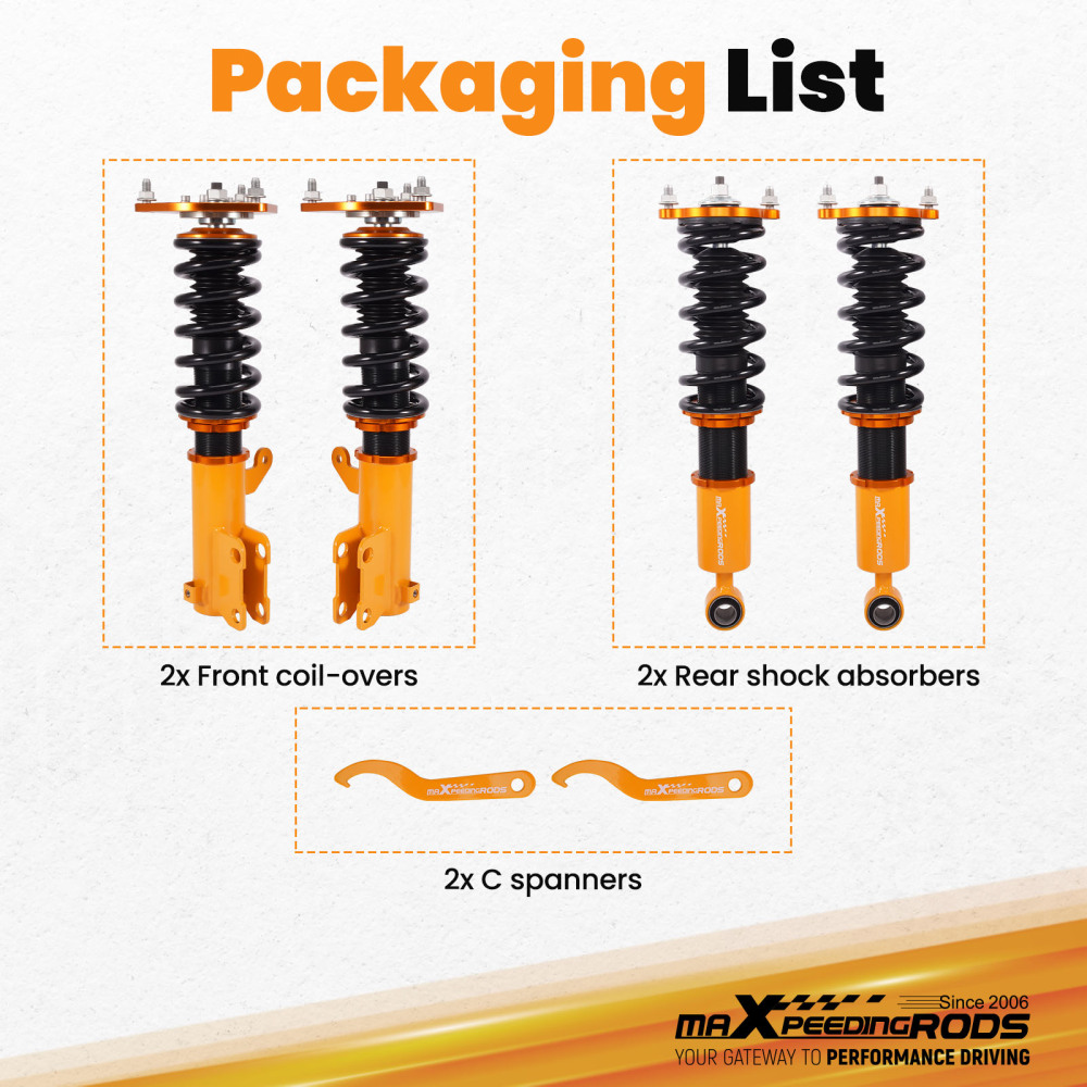 Performance Coilovers Kits compatible for Mitsubishi Eclipse 00-05 Coil Spring Shock Struts