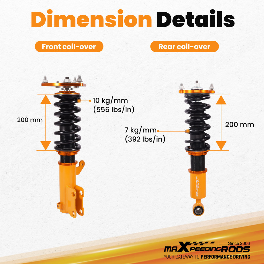 Performance Coilovers Kits compatible for Mitsubishi Eclipse 00-05 Coil Spring Shock Struts