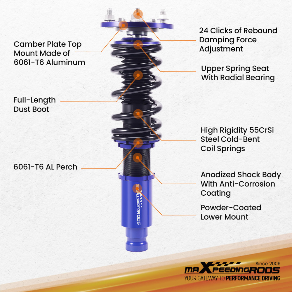 Coilover Kit compatible for Mitsubishi Eclipse MK2 D3A 1995-1999 2000 GT 2400 GS