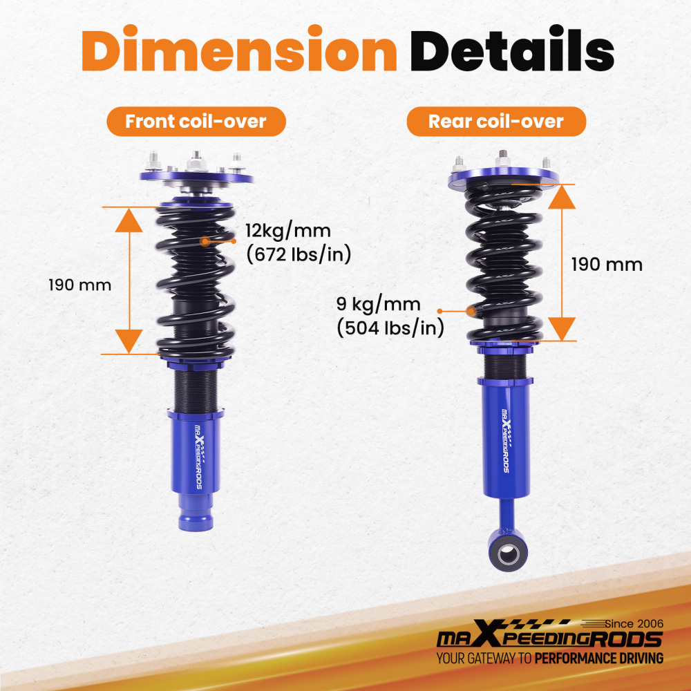 Coilover Kit compatible for Mitsubishi Eclipse MK2 D3A 1995-1999 2000 GT 2400 GS