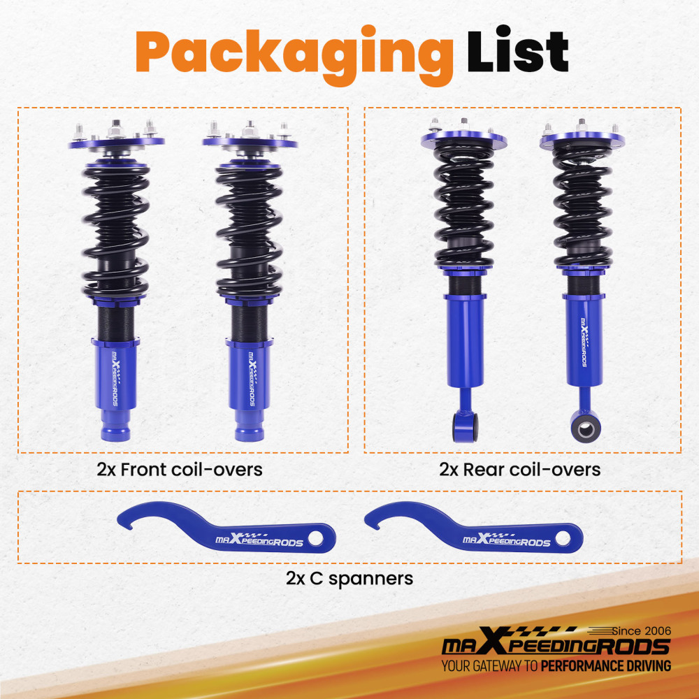 Coilover Kit compatible for Mitsubishi Eclipse MK2 D3A 1995-1999 2000 GT 2400 GS