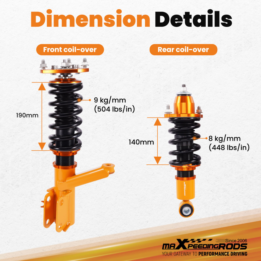 Compatible for Honda Element 2003 - 2011 Adjustable Height Shock Absorbers Coilover Kits