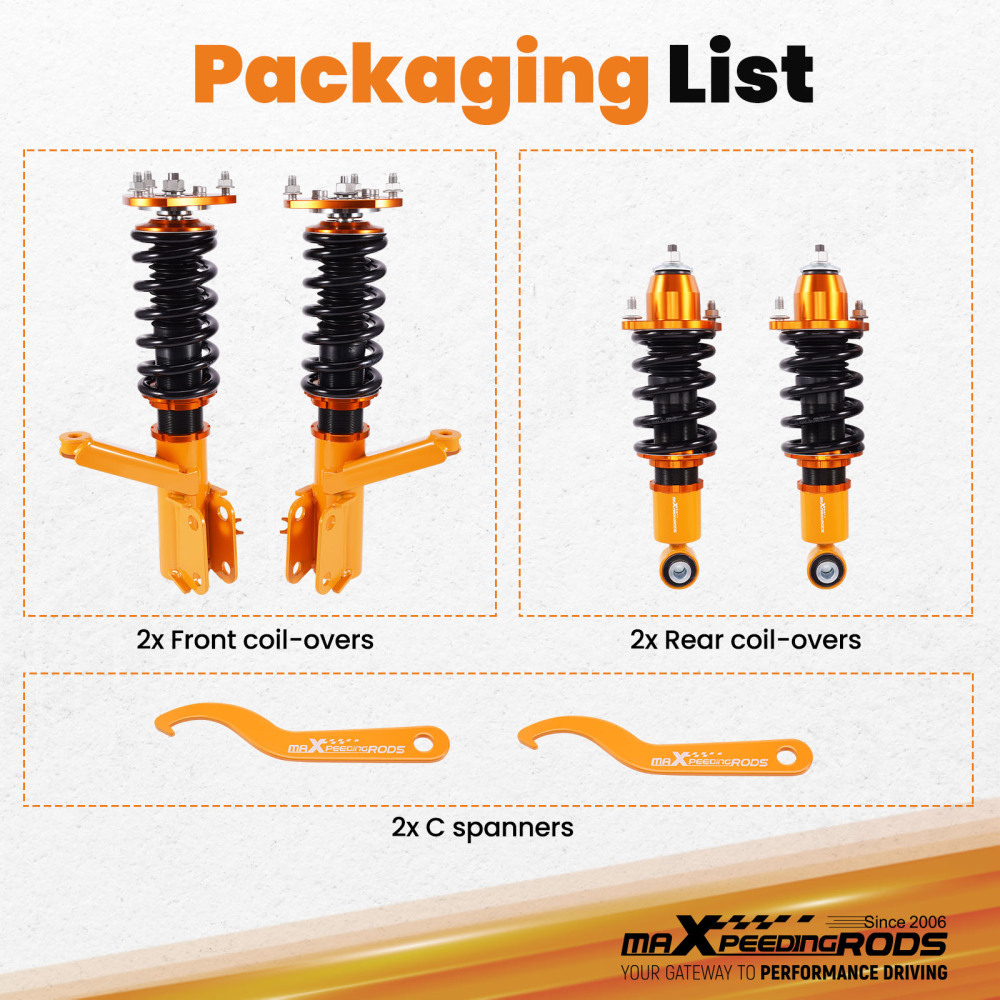 Compatible for Honda Element 2003 - 2011 Adjustable Height Shock Absorbers Coilover Kits
