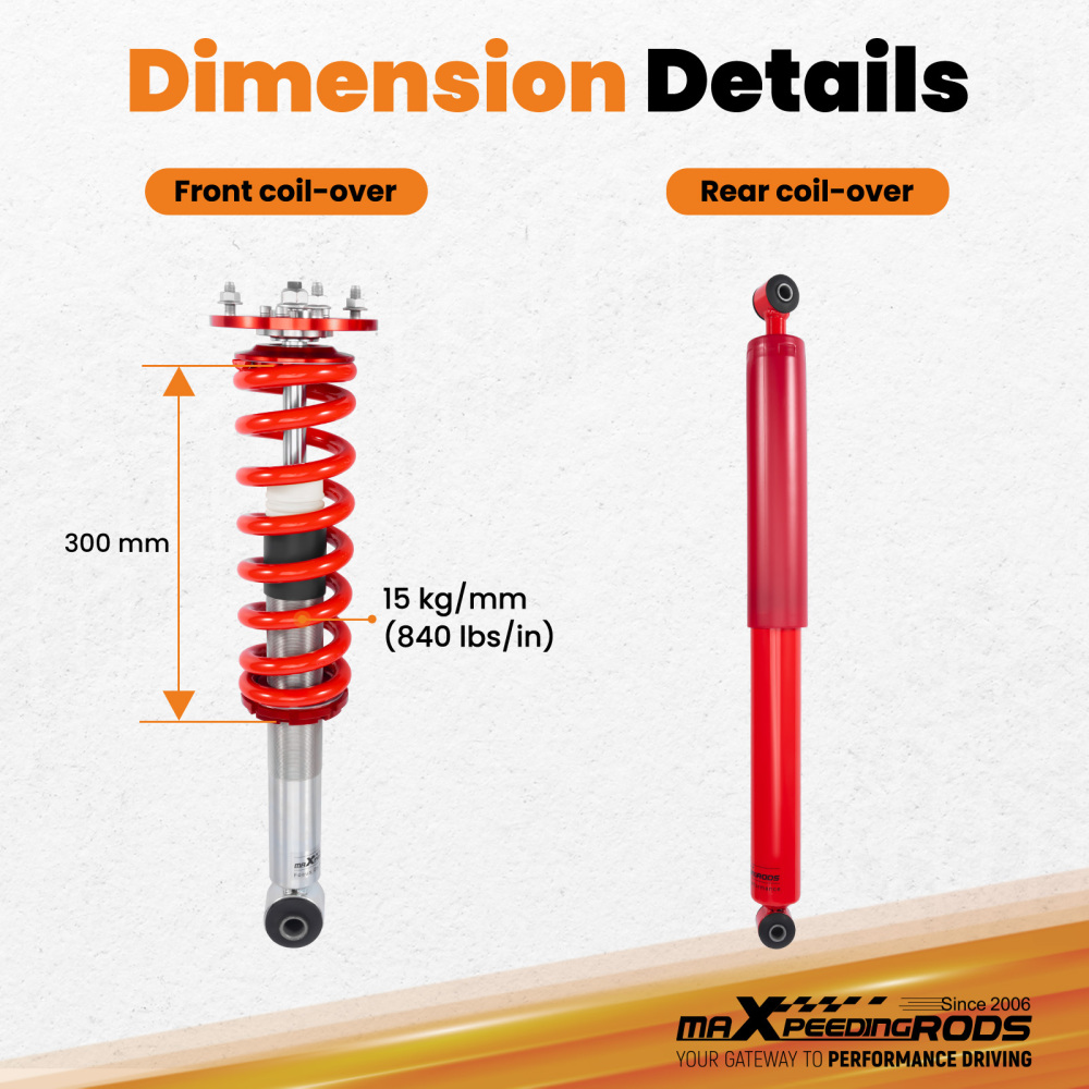 Complete Struts & Shocks compatible for Ford F-150 04-08 RWD for Mark LT 06-08 RWD Only