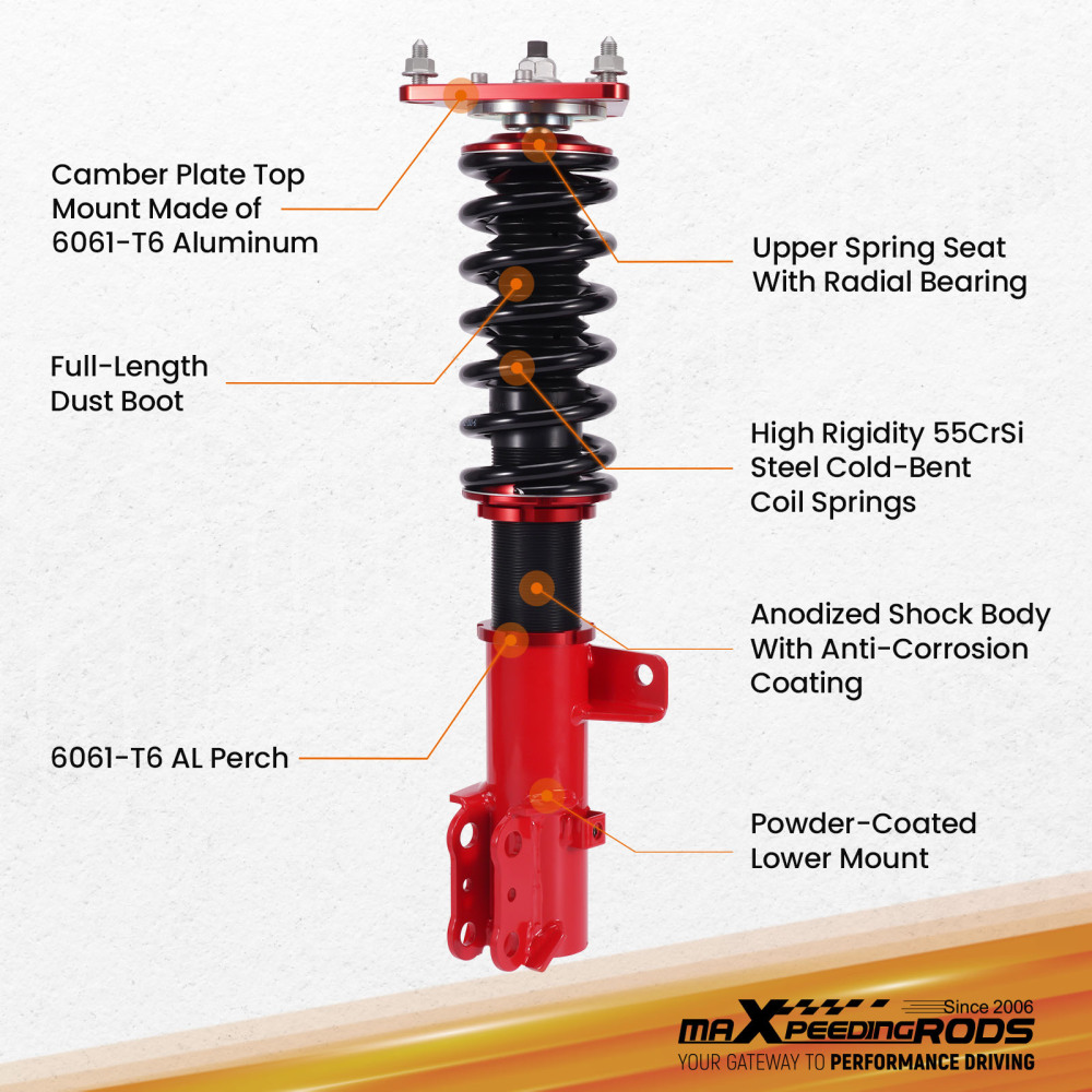 MaXpeedingrods Coilovers Lowering Suspension compatible for Kia Forte Sedan YD 14-18