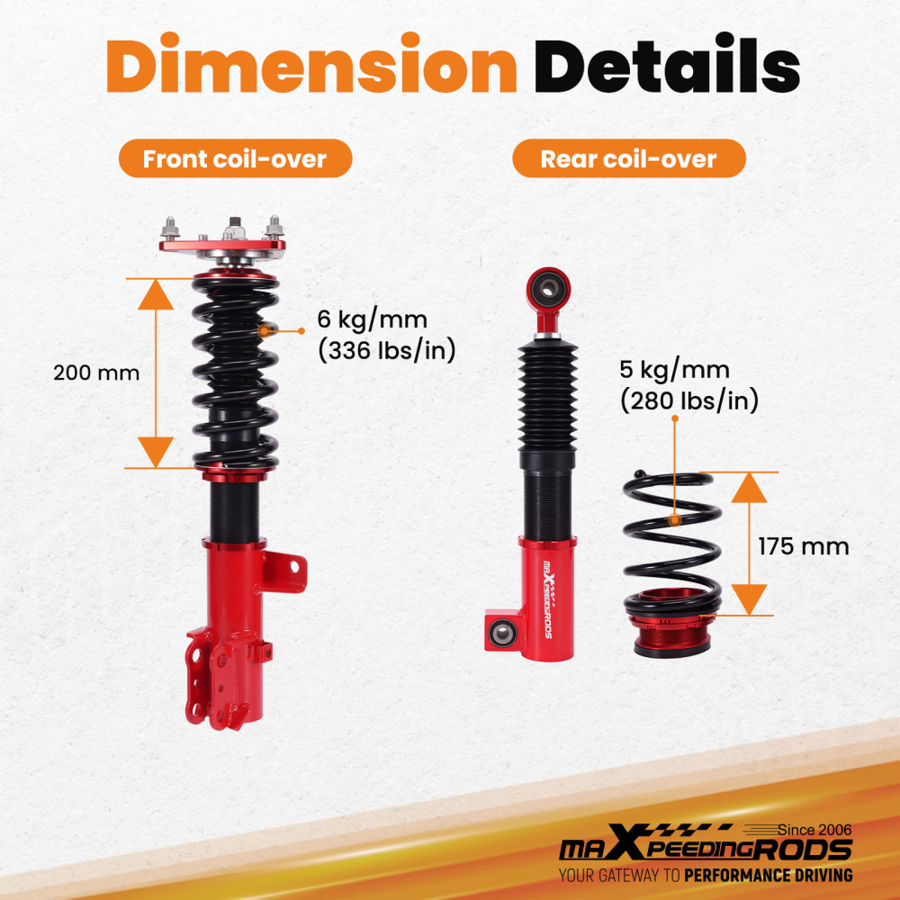 MaXpeedingrods Coilovers Lowering Suspension compatible for Kia Forte Sedan YD 14-18
