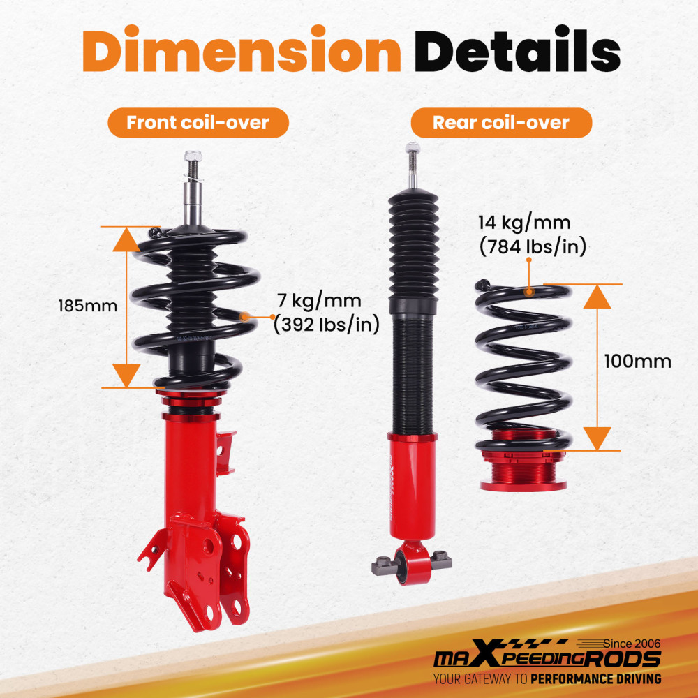 MaXpeedingrods COILOVER Suspension Lowering Kit compatible for Ford Fusion 2013-2020