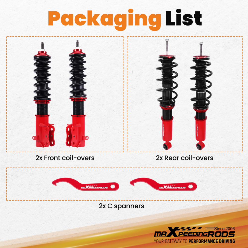 Coilovers Suspension Kit compatible for VW Golf Mk2 Mk3 1985-2000 1.3 1.6 1.8 GTI 2.0 GTI