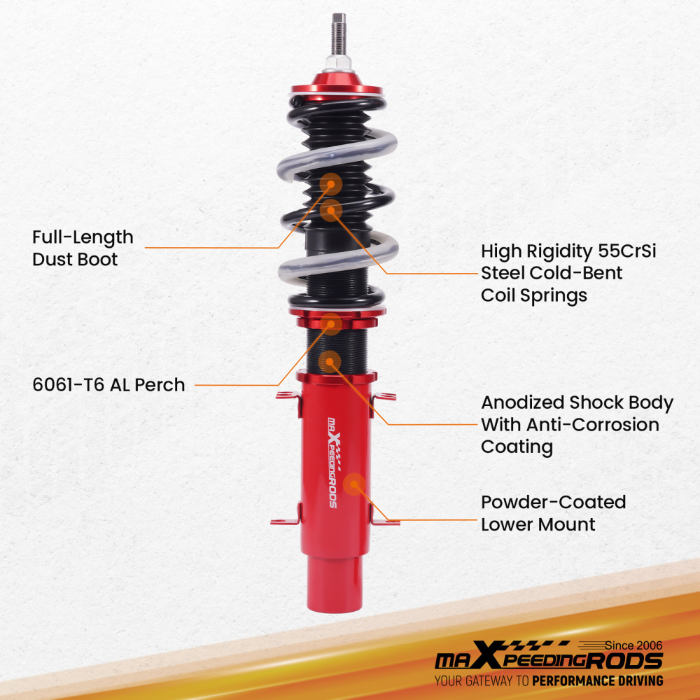KIT Assetto Regolabile a Ghiera Ammortizzatore compatibile per VW Golf 4 IV 1J1 97-06