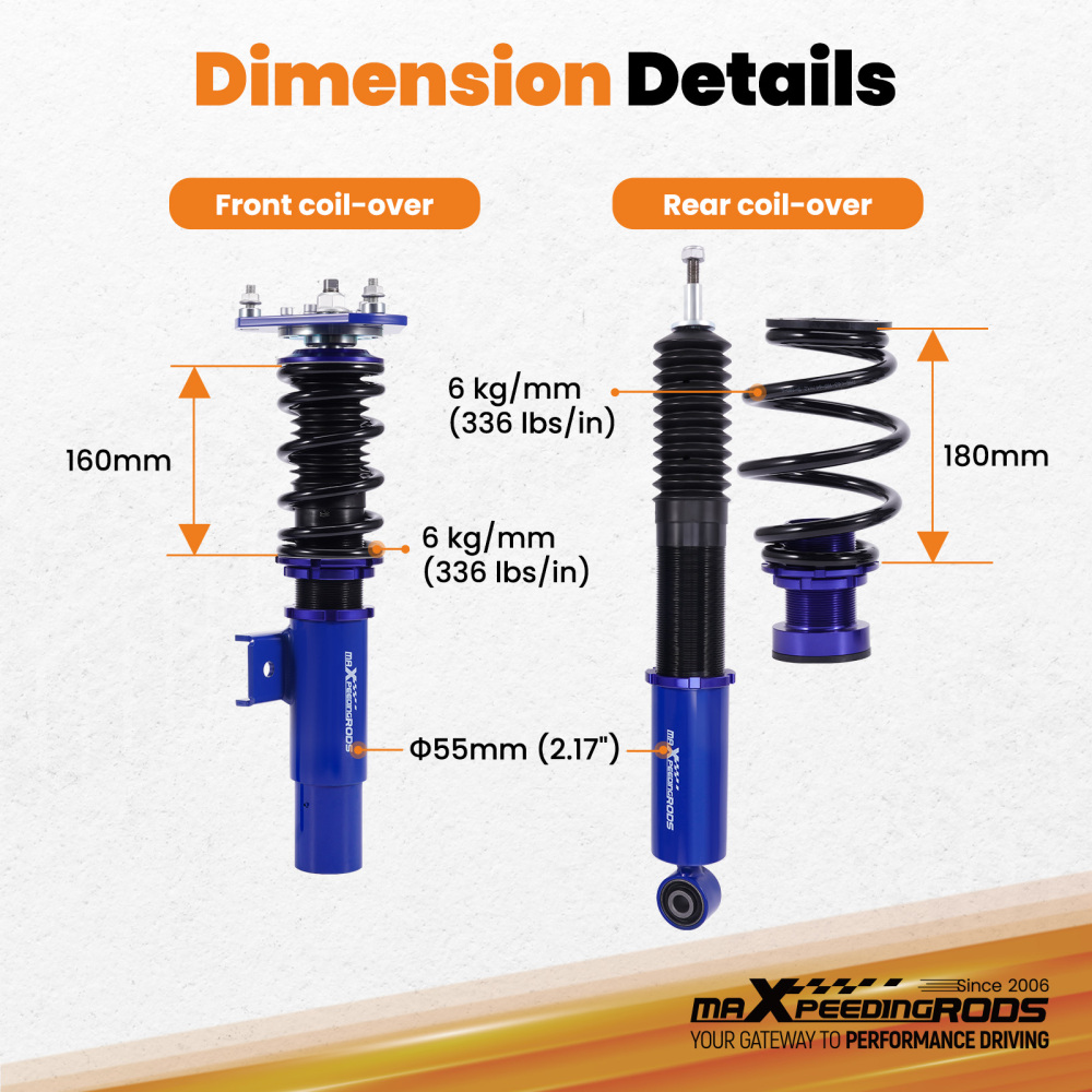 Coilovers Lowering Suspension Kit compatible for Volkswagen Jetta GTI MK5 MK6 2006-17