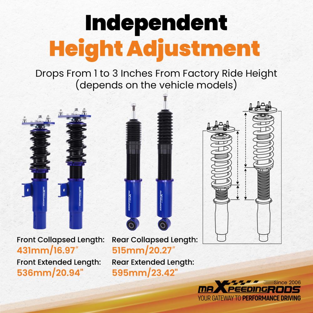 Coilovers Lowering Suspension Kit compatible for Volkswagen Jetta GTI MK5 MK6 2006-17