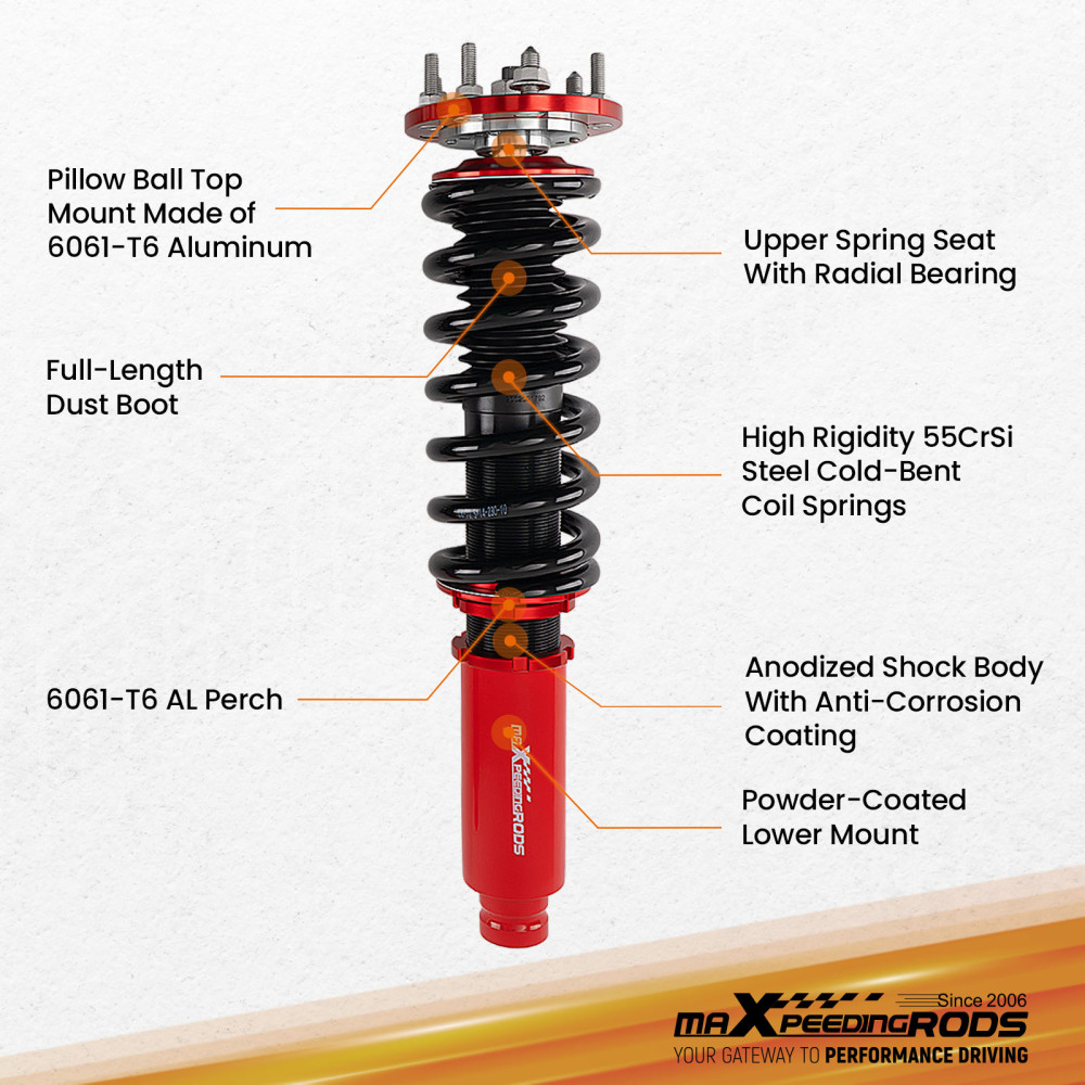 MaXpeedingrods Coilovers Suspension Lowering Kit For Honda Accord 2003-2007