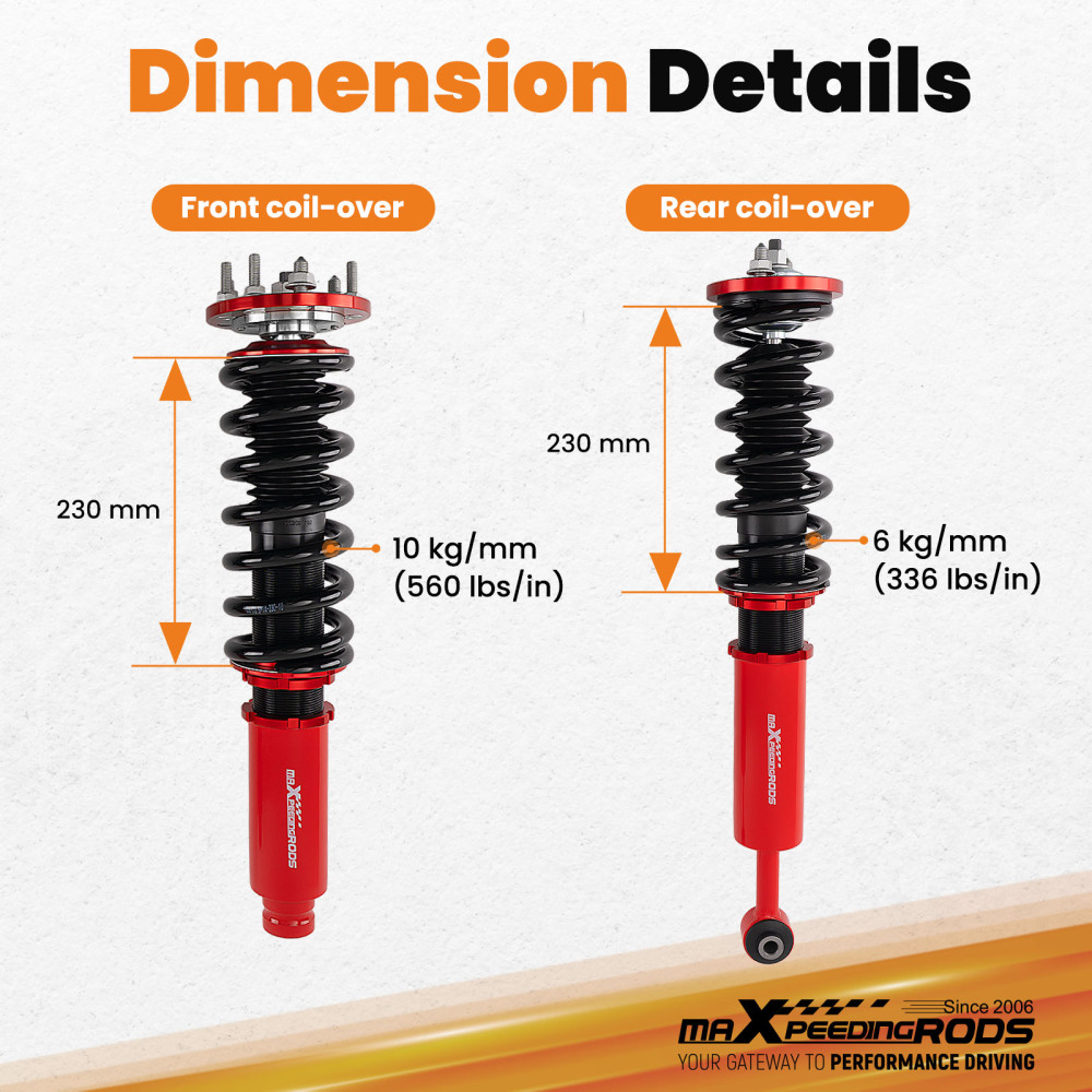 MaXpeedingrods Coilovers Suspension Lowering Kit For Honda Accord 2003-2007