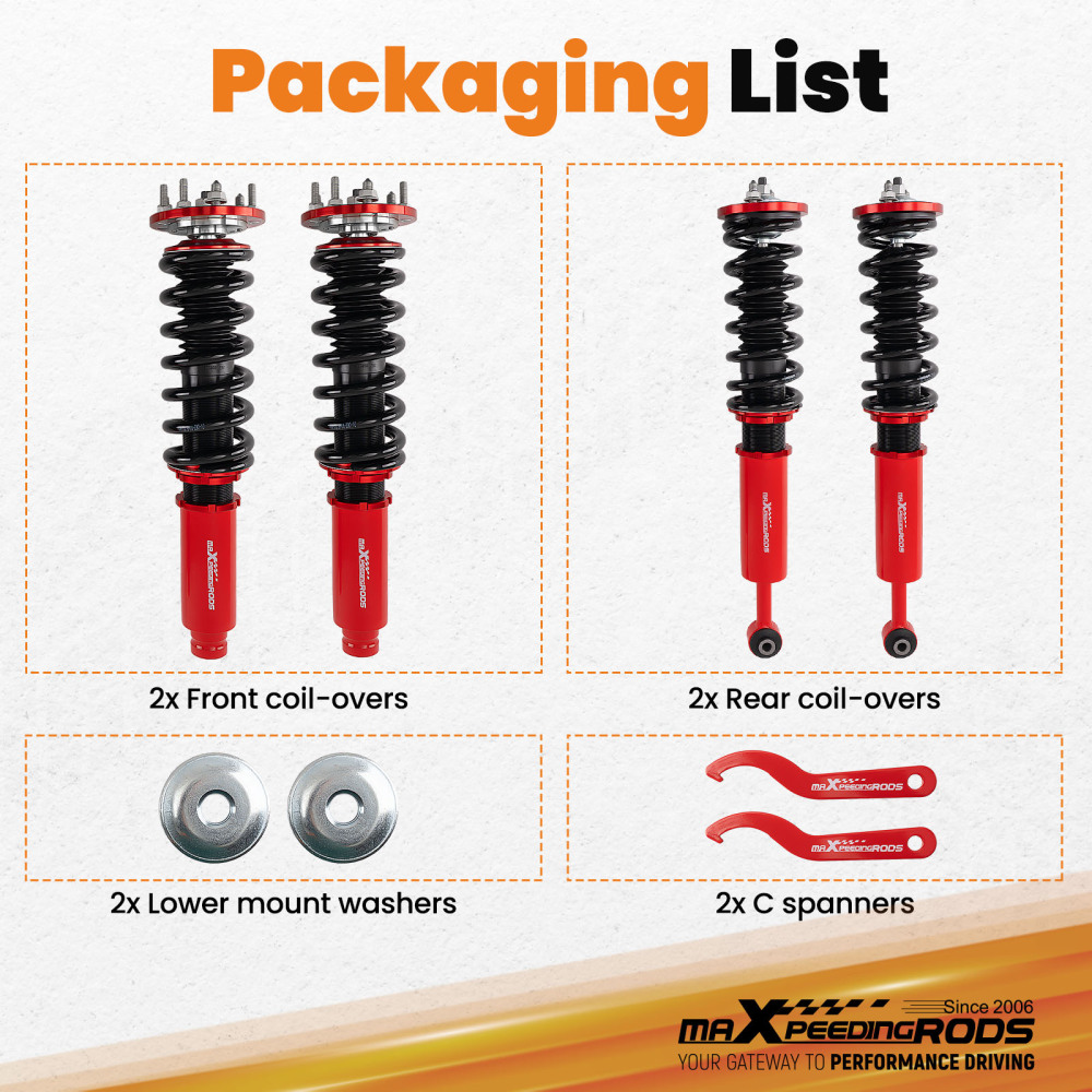 MaXpeedingrods Coilovers Suspension Lowering Kit For Honda Accord 2003-2007