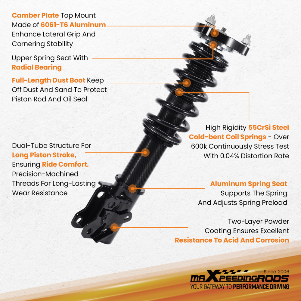 MaXpeedingrods Adjustable Coilovers Suspension Kits compatible for Honda CivicSi 2006-11