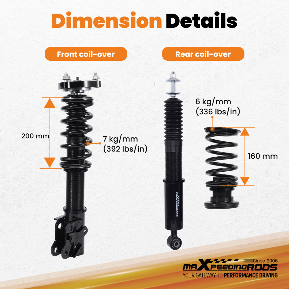 MaXpeedingrods Adjustable Coilovers Suspension Kits compatible for Honda CivicSi 2006-11