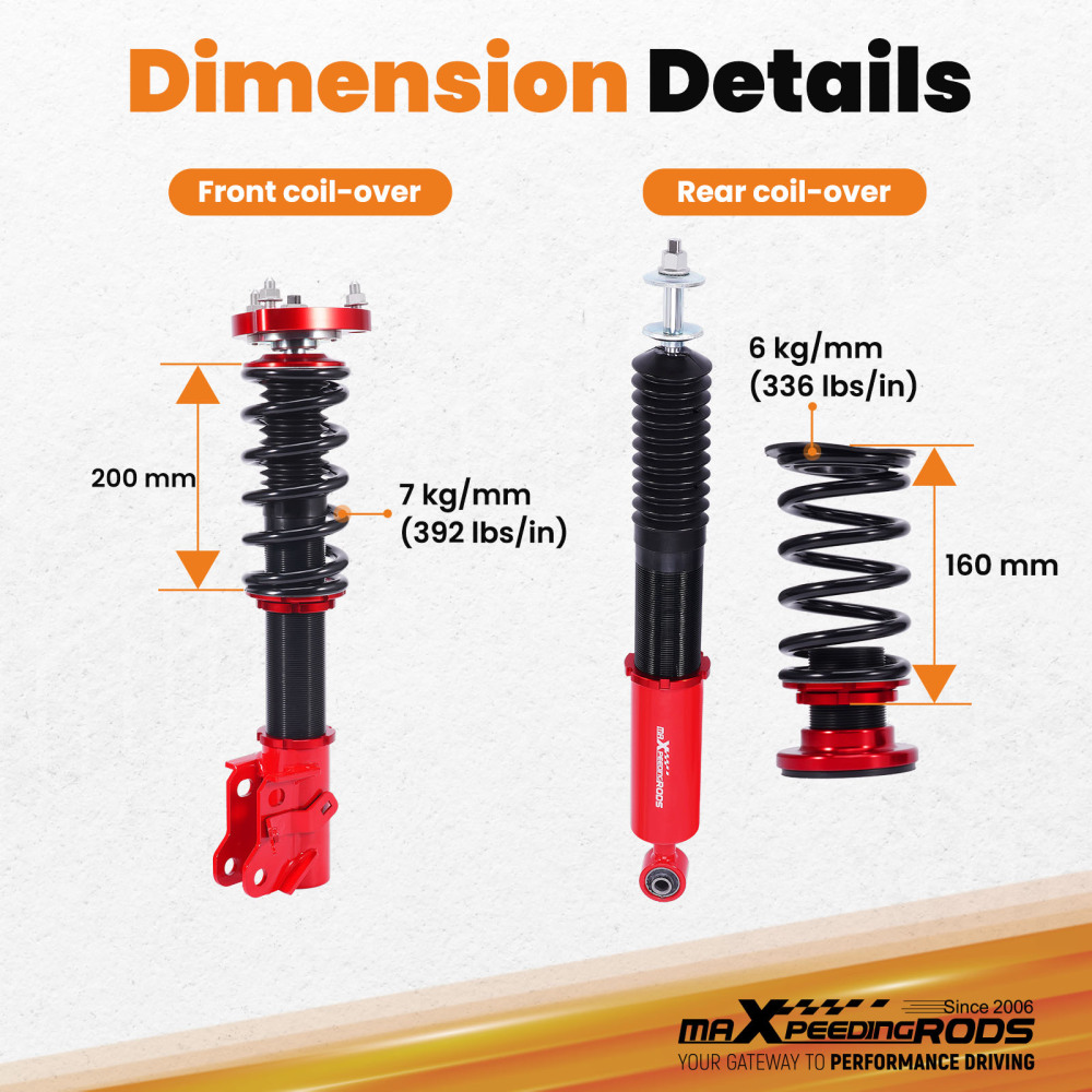 Height Adjustable Coilover Suspension Kit compatible for Honda CIVIC FD1-FD7 compatible for Acura 2006-2011 Lowering Kit