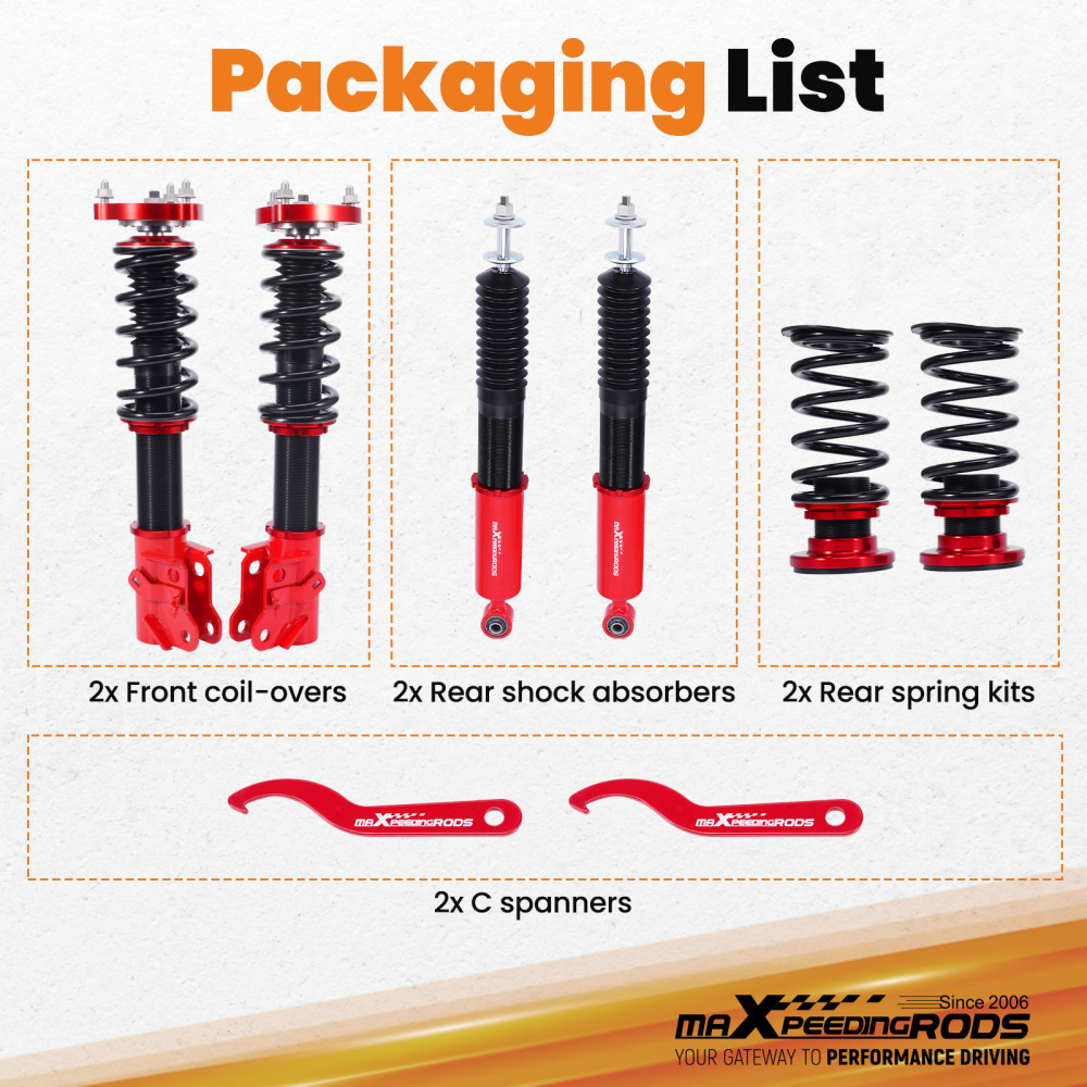 Height Adjustable Coilover Suspension Kit compatible for Honda CIVIC FD1-FD7 compatible for Acura 2006-2011 Lowering Kit