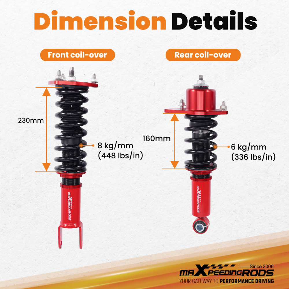 MaXpeedingrods Coilovers Suspension Lowering Kit compatible for Mazda Miata 2006-15 NC