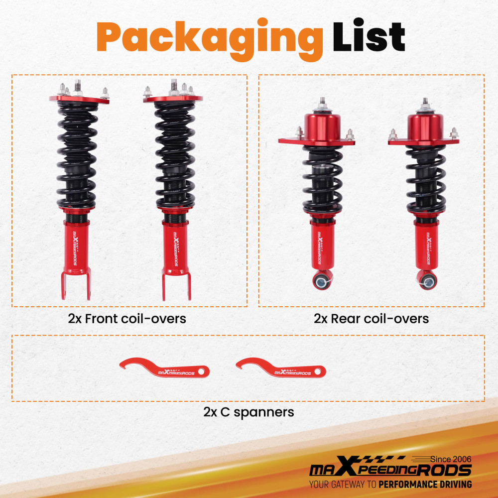 MaXpeedingrods Coilovers Suspension Lowering Kit compatible for Mazda Miata 2006-15 NC