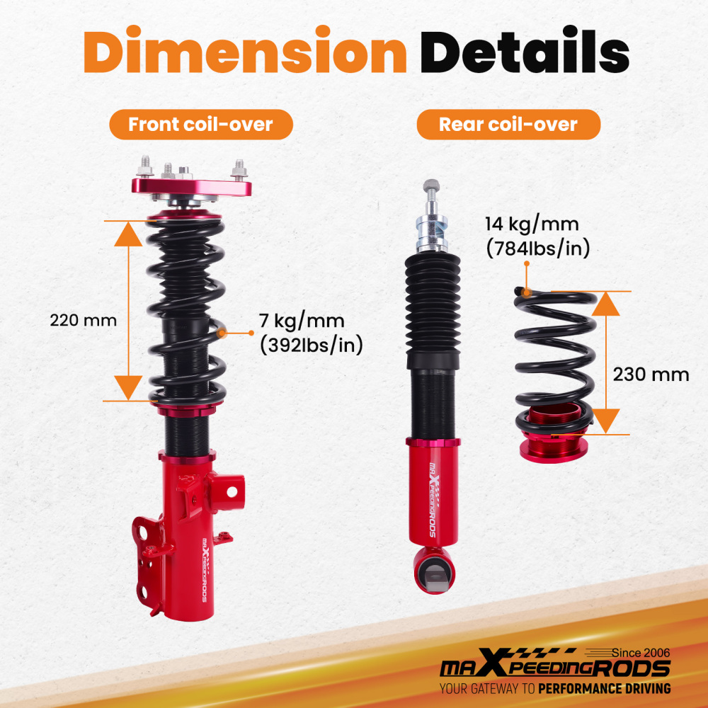 MaXpeedingrods Full Coilovers Adjustable Lowering Kit compatible for Ford Mustang 2015-2023