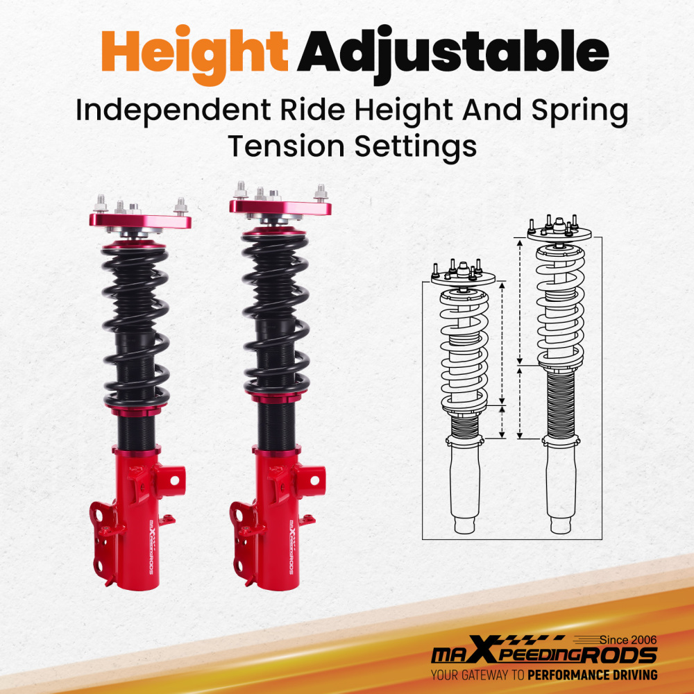 MaXpeedingrods Full Coilovers Adjustable Lowering Kit compatible for Ford Mustang 2015-2023