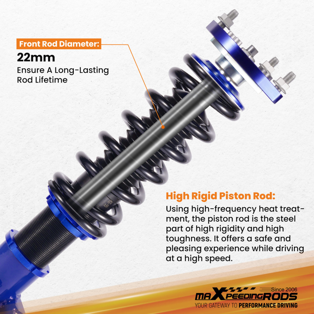 Coilover Lowering Kit compatible for Ford Mustang Base SN95 1994-2004 Front Camber Plate