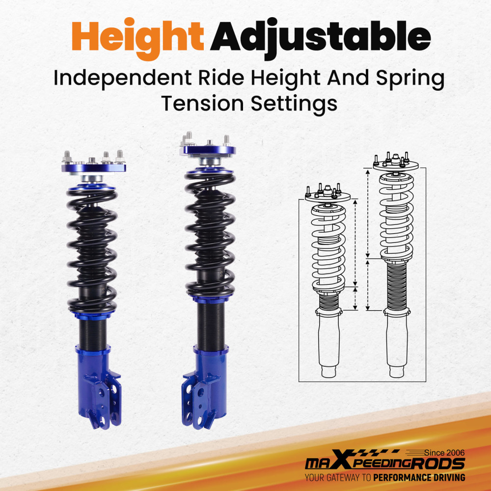 Coilover Lowering Kit compatible for Ford Mustang Base SN95 1994-2004 Front Camber Plate