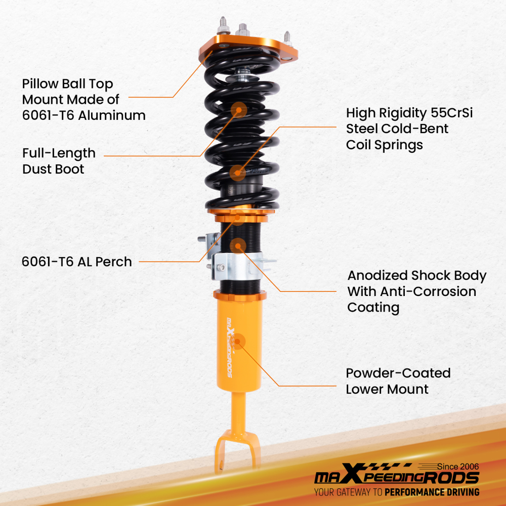 Coilovers Lowering Suspension Kit compatible for NISSAN 350Z 03-08 / Compatible for INFINITI G35 03-07