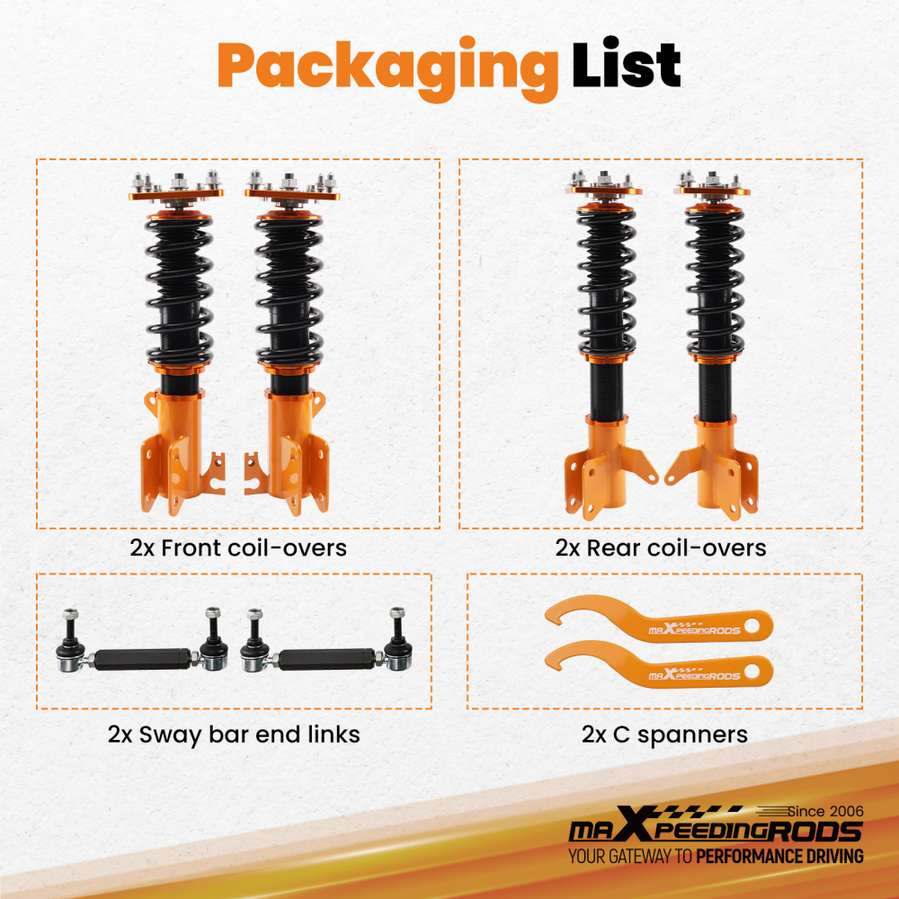 Coilovers Kit compatible for Mazda Protege ES 1999-2002 1.8L 2.0L Shock Absorbers Struts