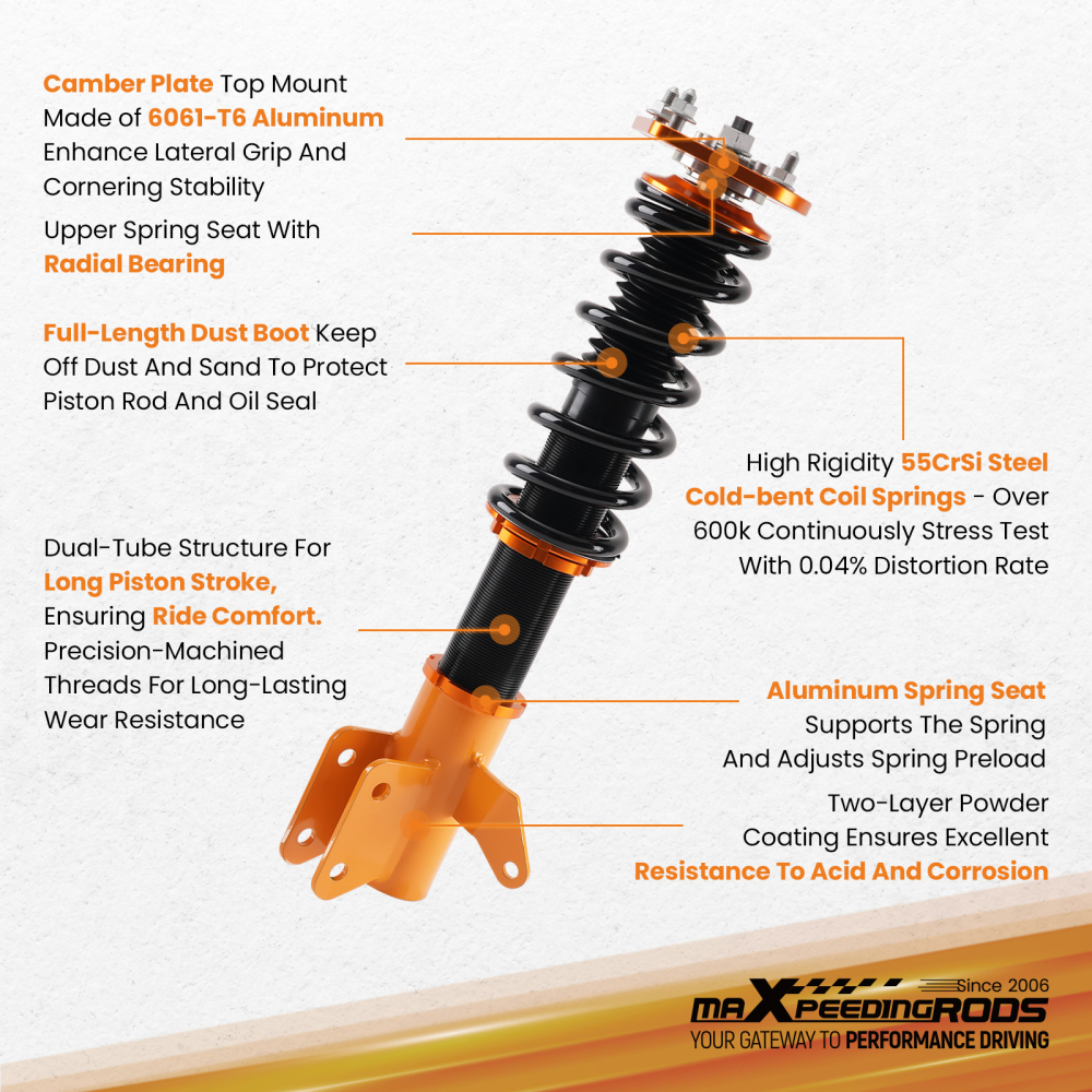 Coilovers Kit compatible for Mazda Protege ES 1999-2002 1.8L 2.0L Shock Absorbers Struts