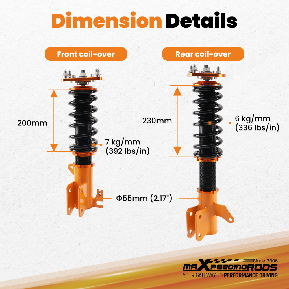 Coilovers Kit compatible for Mazda Protege ES 1999-2002 1.8L 2.0L Shock Absorbers Struts