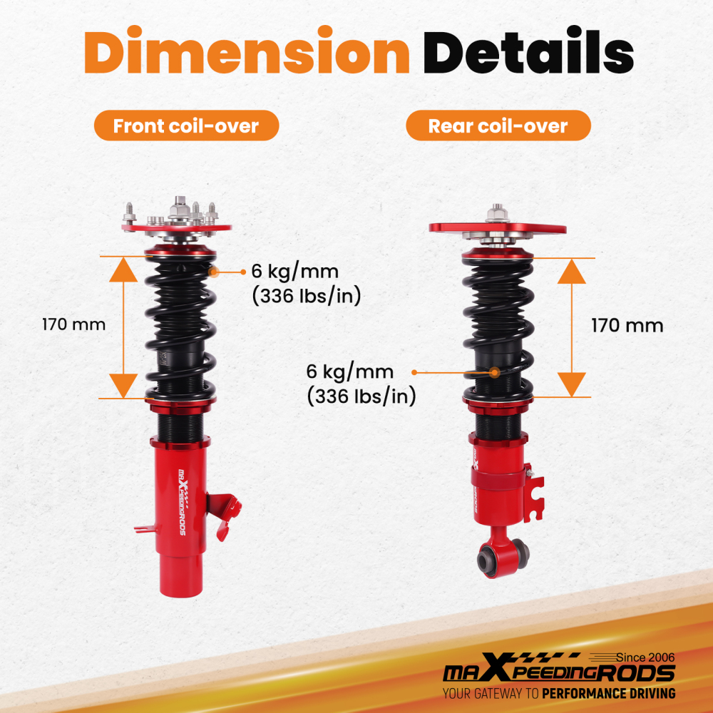 Coilovers Suspension Kit compatible for Mini R56 Hatchback 2007-2013 Cooper One