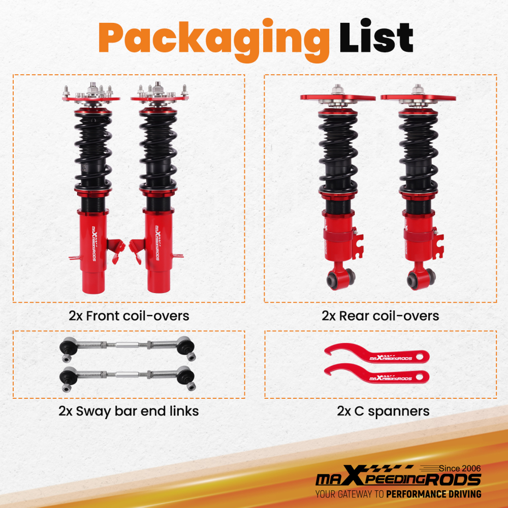 Kit Assetto a Ghiera Ammortizzatori compatibile per Mini R56 R57 R58 R59 Cooper / Cooper D