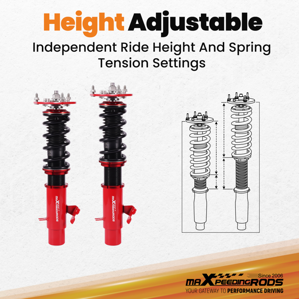 Kit Assetto a Ghiera Ammortizzatori compatibile per Mini R56 R57 R58 R59 Cooper / Cooper D