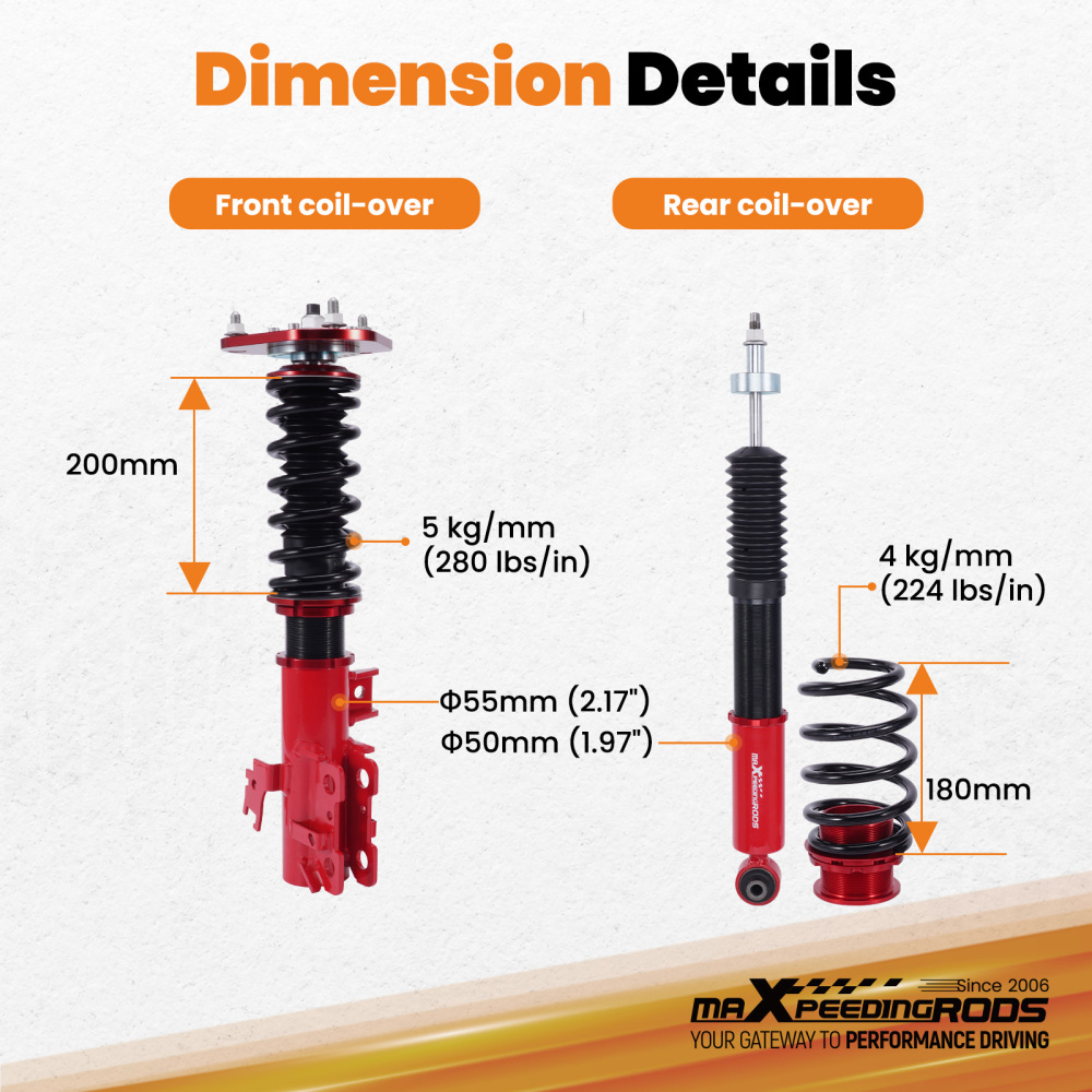 Front Rear Coilovers Suspension Kit For 2008-2015 compatible for SCION XB Base Wagon 2.4L