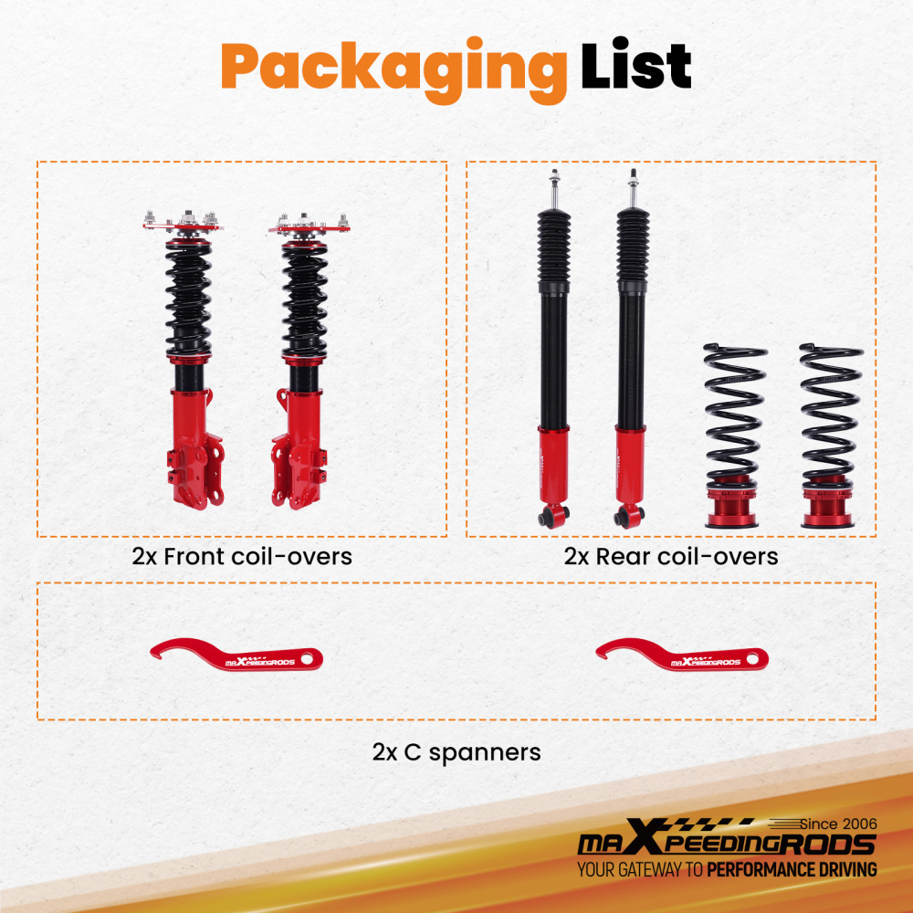MaXpeedingrods Coilovers Shock Struts Suspension Kit For 2015-19 compatible for Hyundai Sonata