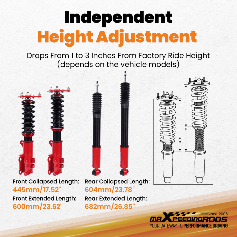 MaXpeedingrods Coilovers Shock Struts Suspension Kit For 2015-19 compatible for Hyundai Sonata