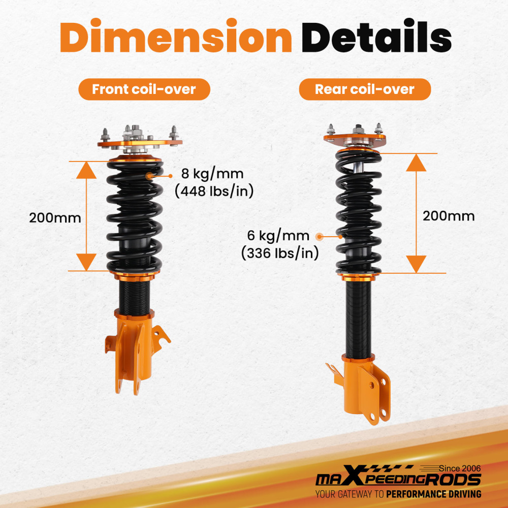 Compatible for Subaru Impreza GDB GDA 02-07 Adj HeightCamber Coilover Suspension Kit Lowering Kit