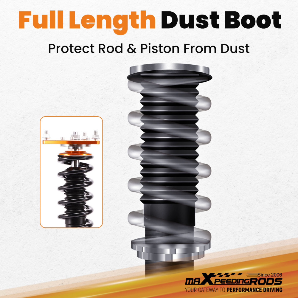 Compatible for Hyundai Tiburon 2003-2008 Adjustable Height Shocks Absorbers Coilovers Kit Lowering Kit