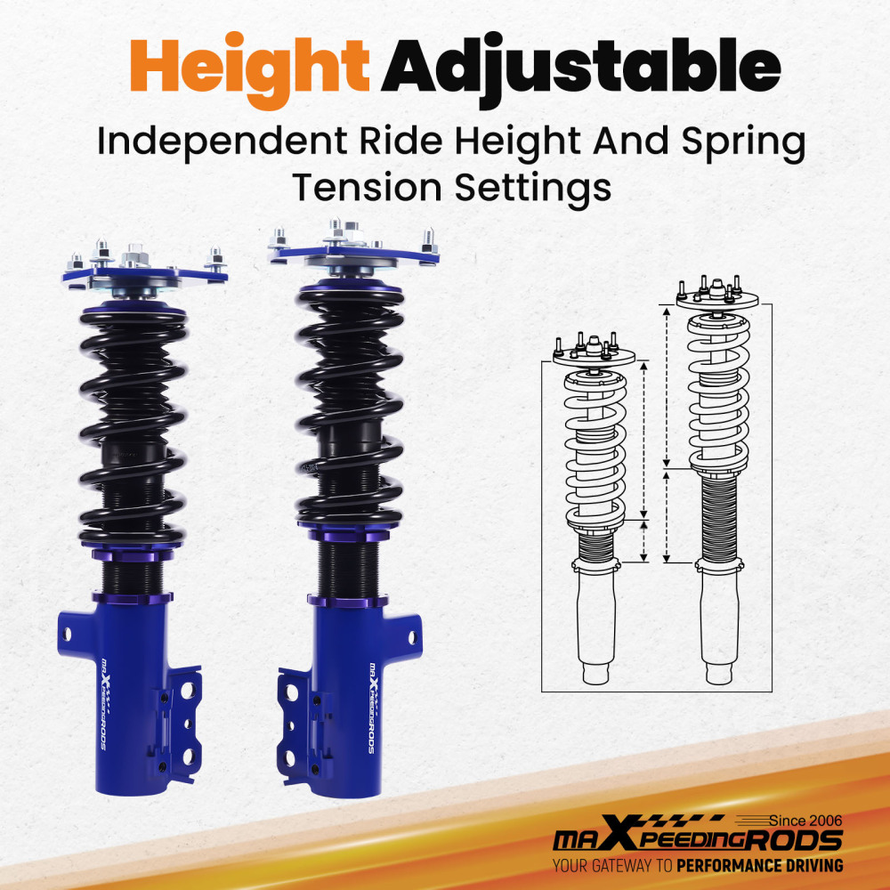 Coilovers Kit compatible for Hyundai Veloster 2012-2017 1.6L Adj. Height Shock Absorbers