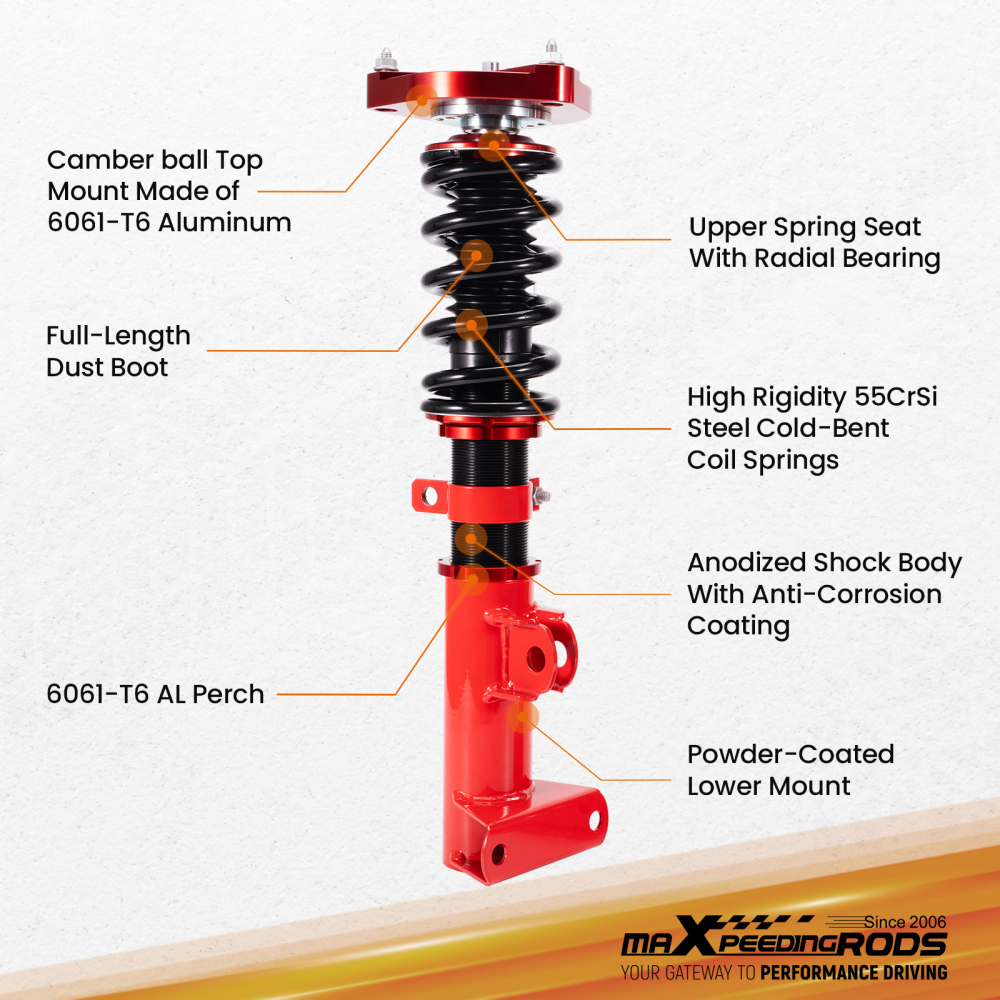 Assetto Regolabile Molle Ammortizzatori compatibile per Mercedes W204 Classe C 2008-2014