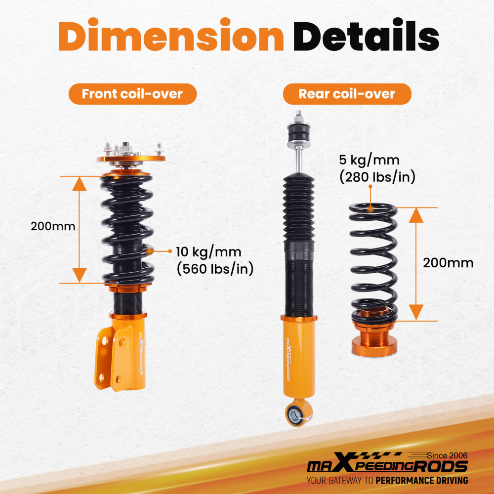 Front Complete Coil Spring Struts Rear Shocks compatible for Scion xB 2004-2006 Coilovers