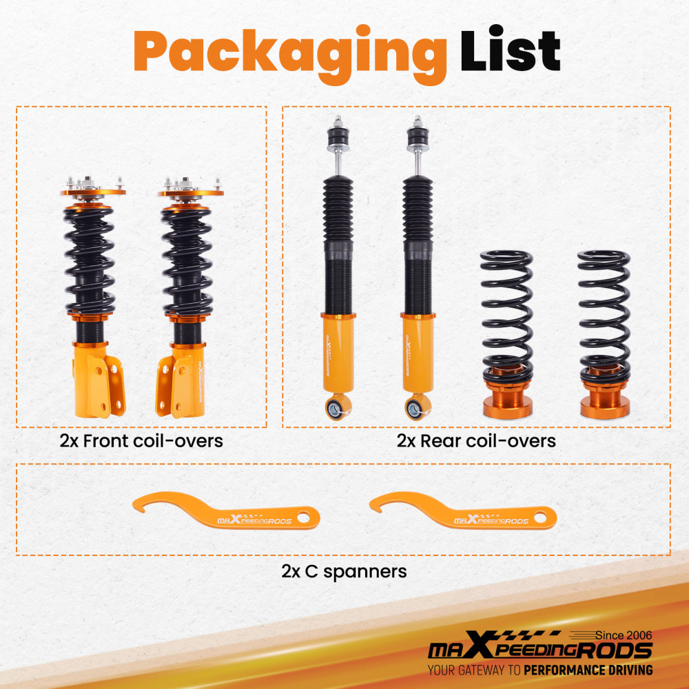Front Complete Coil Spring Struts Rear Shocks compatible for Scion xB 2004-2006 Coilovers