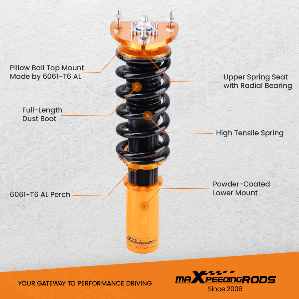 Front Complete Coil Spring Struts Rear Shocks compatible for Scion xB 2004-2006 Coilovers