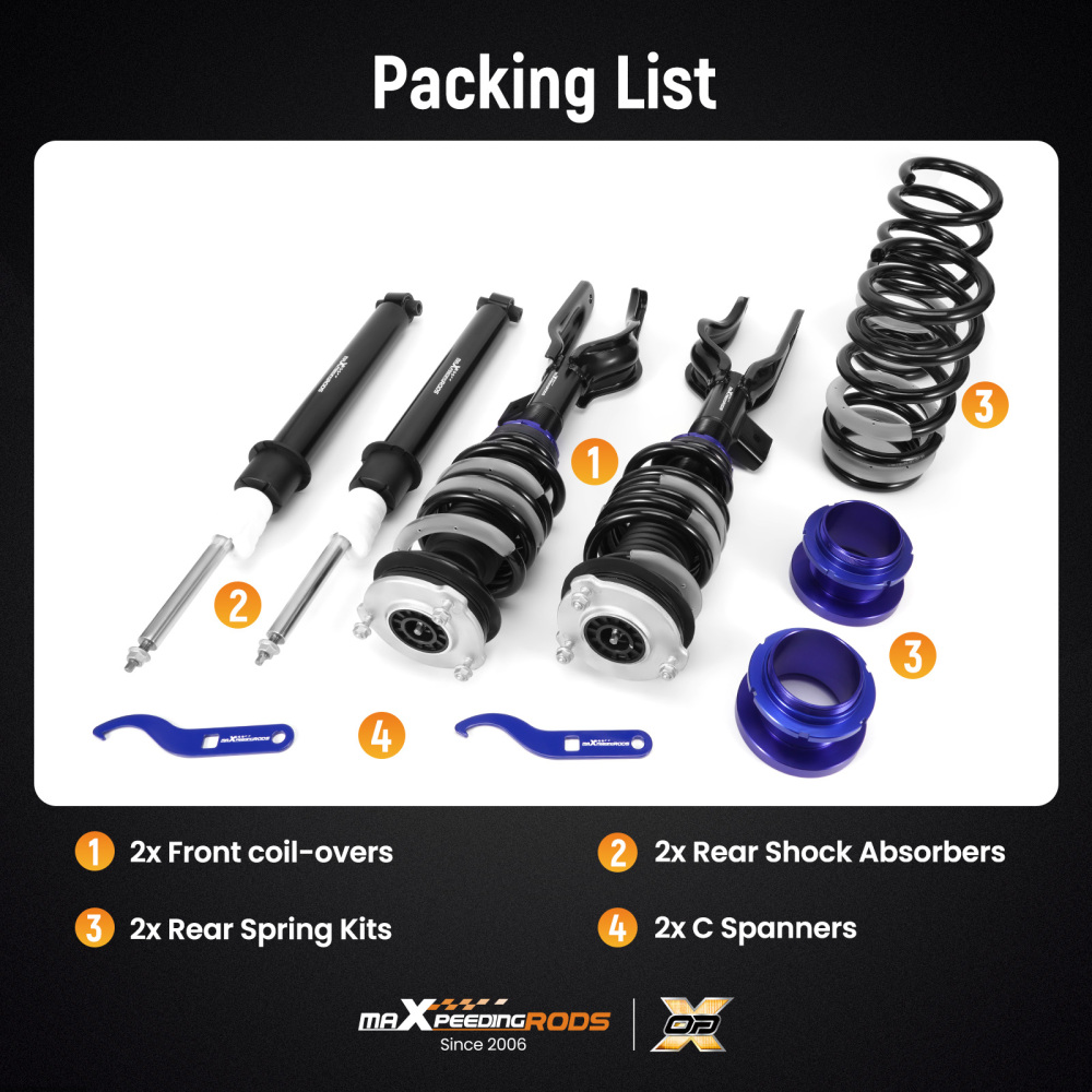 MaXpeedingrods Coilovers Lowering Kit compatible for Tesla Model 3 AWD Height Adjustable