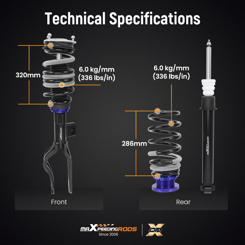 MaXpeedingrods Coilovers Lowering Kit compatible for Tesla Model 3 AWD Height Adjustable